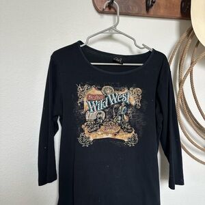 Wild West Graphic Black Top